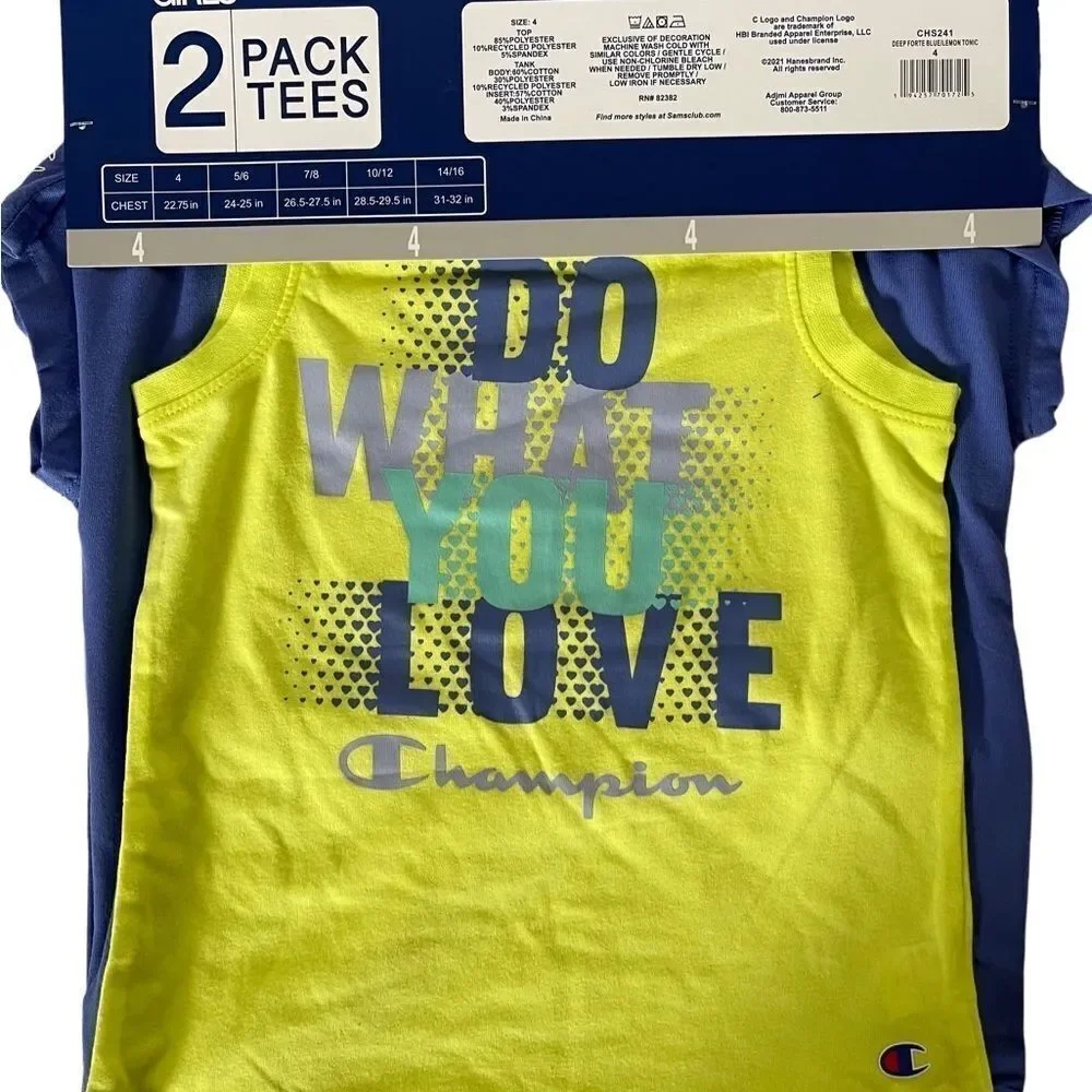 NWT Champion girls‎ tees tank top T-shirt vibrant colors sz 4 lot bundle 347